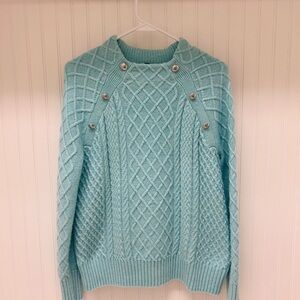 Talbots Aqua Cable Knit Sweater